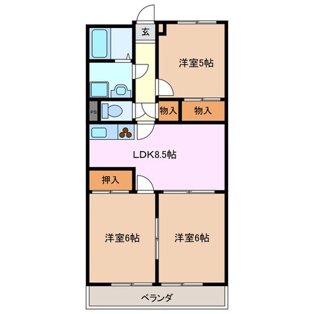 三日市駅 徒歩14分 4階の物件間取画像